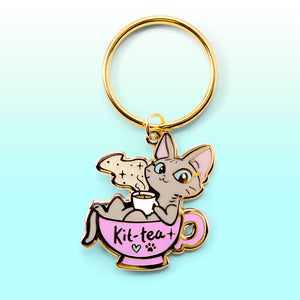 Kit-Tea (Sphynx Cat) Keychain  Flair Fighter   