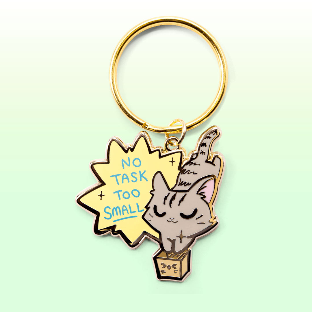 No Task Too Small (European Shorthair Cat) Keychain  Flair Fighter   