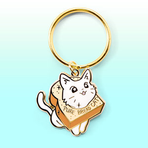Pure Bread Cat (Munchkin Cat) Keychain  Flair Fighter   