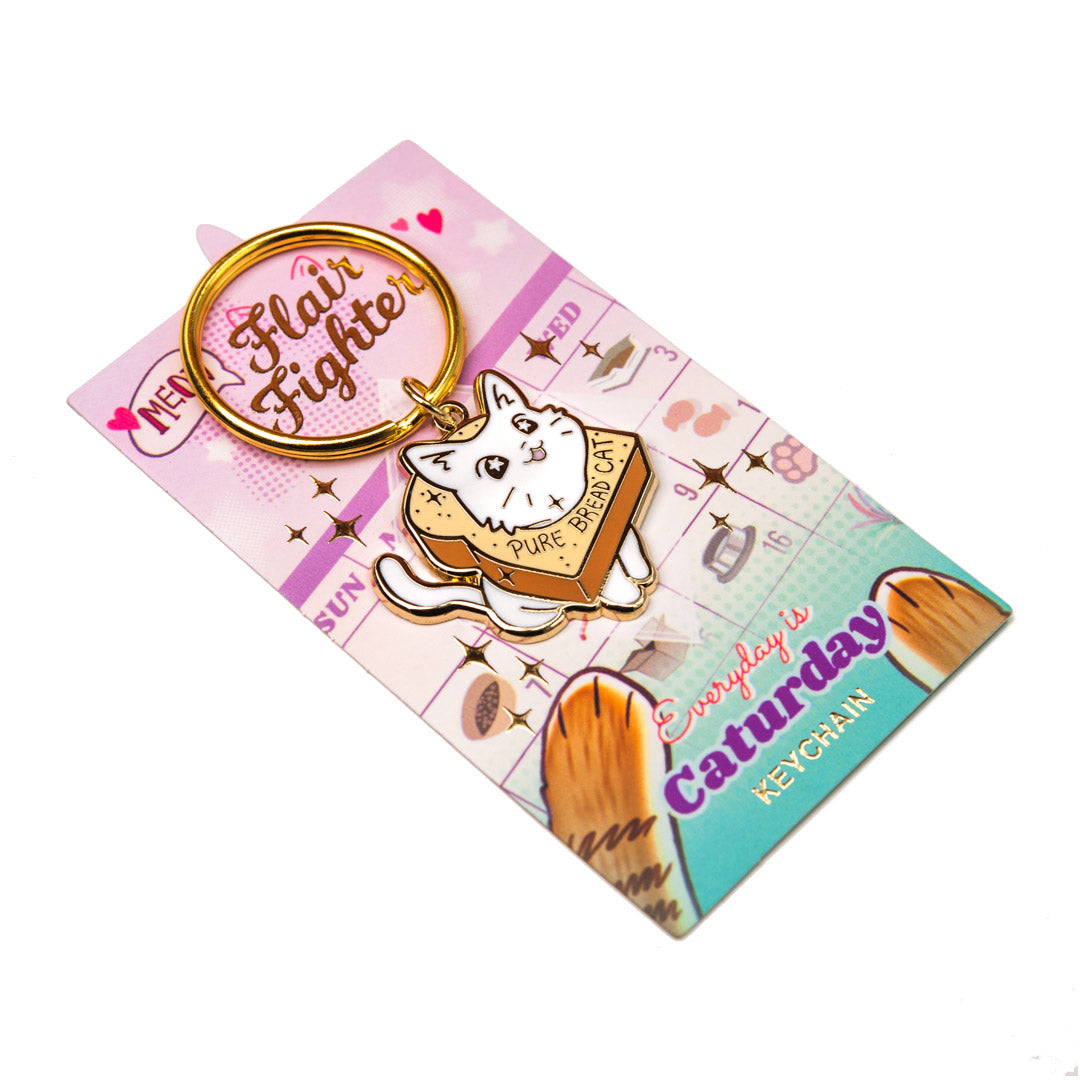 Pure Bread Cat (Munchkin Cat) Enamel Pin + Keychain + Vinyl Sticker BU - Flair  Fighter