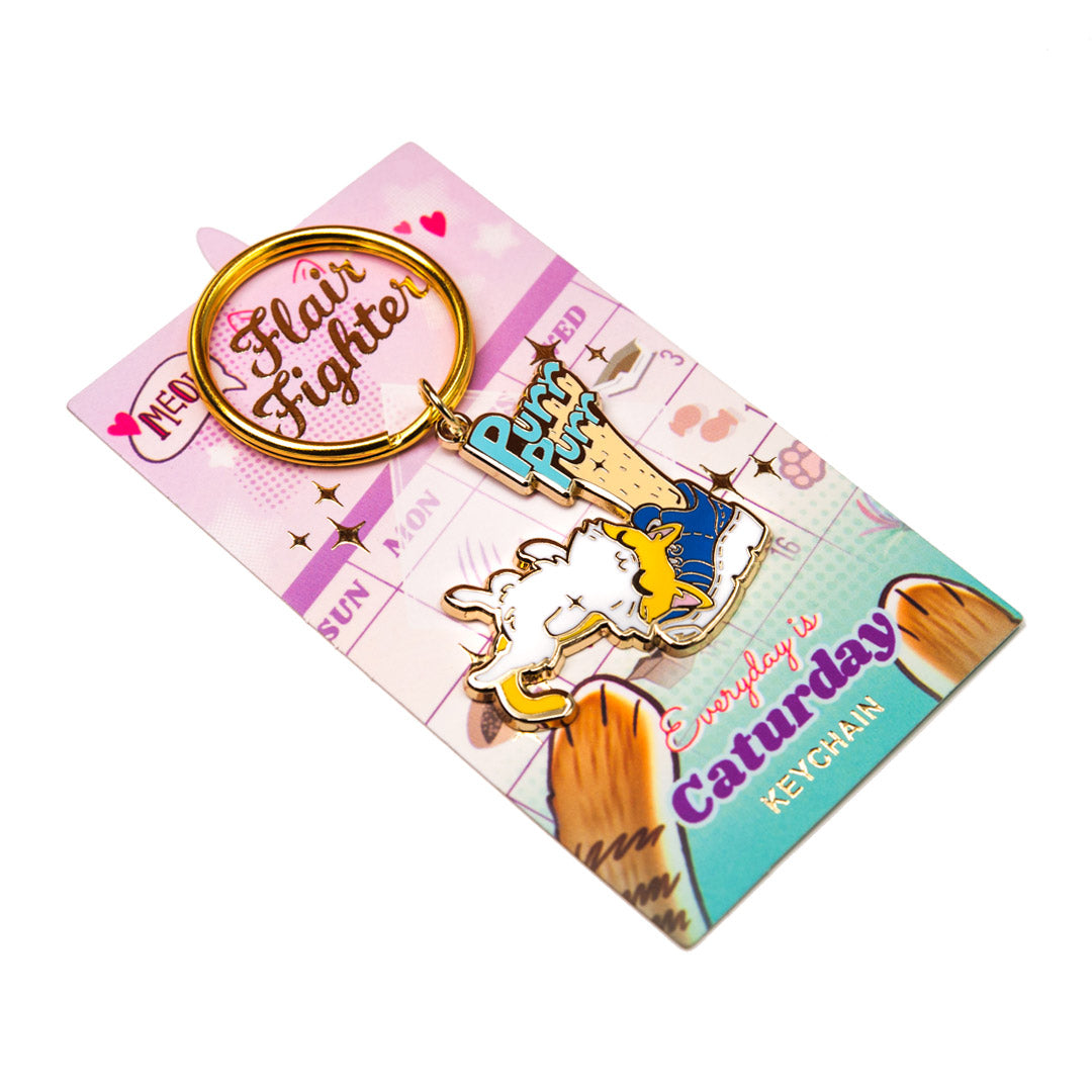 Purr Purr Rub Rub Ver. A Version LEFT LEG (American Shorthair Cat) Keychain  Flair Fighter   