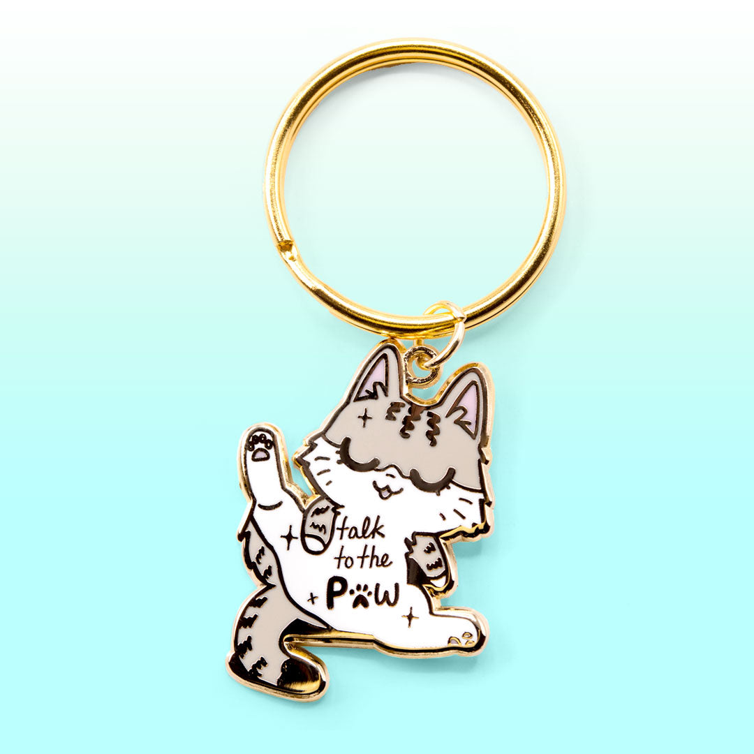 Talk To The Paw (Egyptian Mau Cat) Keychain  Flair Fighter   