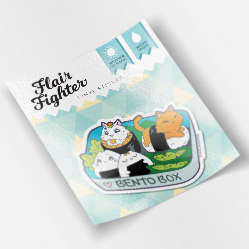 Bento Box Cats Vinyl Sticker Decorative Stickers Flair Fighter   