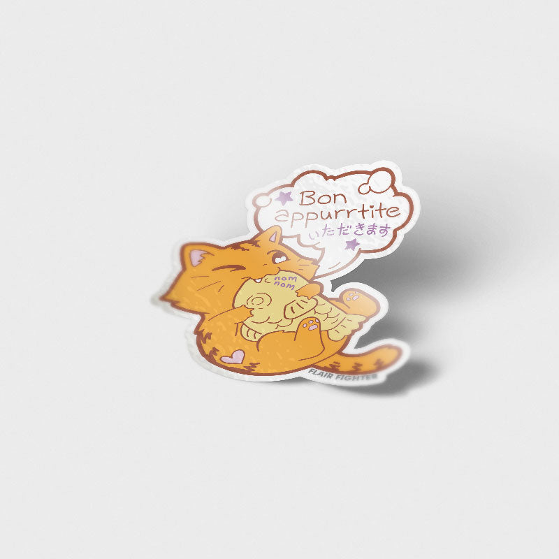 Bon Appurrtite Cat Vinyl Sticker Decorative Stickers Flair Fighter   