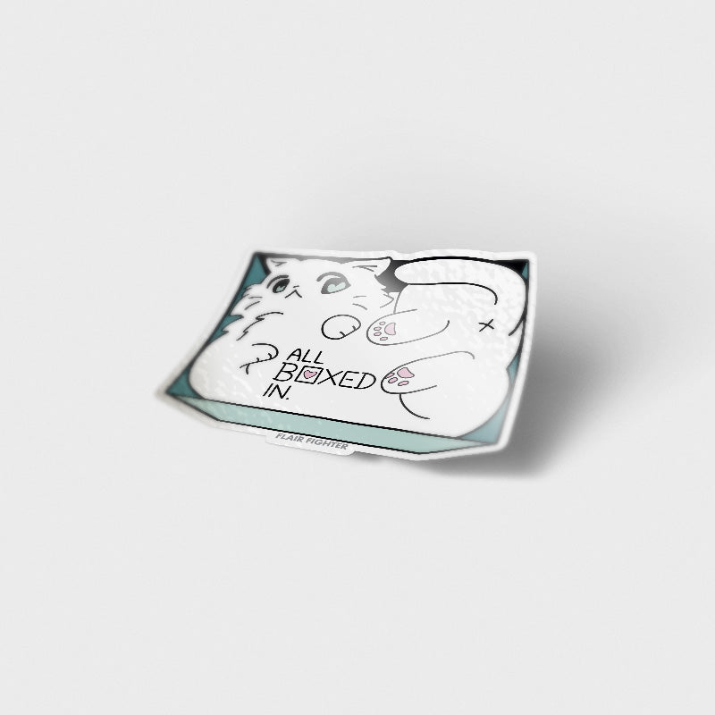 All Boxed In (Turkish Angora Cat) Vinyl Sticker Decorative Stickers Flair Fighter   