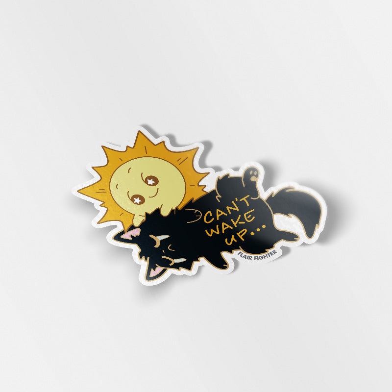 Can't Wake Up (Chantilly-Tiffany Black Cat) Vinyl Sticker Decorative Stickers Flair Fighter   