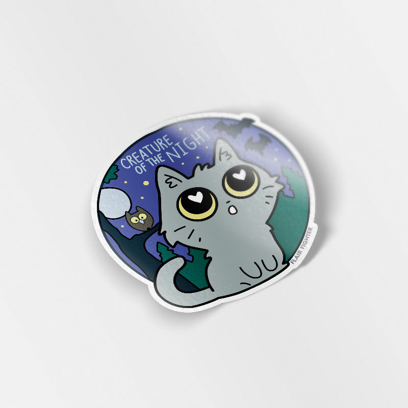 Creature Of The Night (Chartreux Cat) Vinyl Sticker Decorative Stickers Flair Fighter   