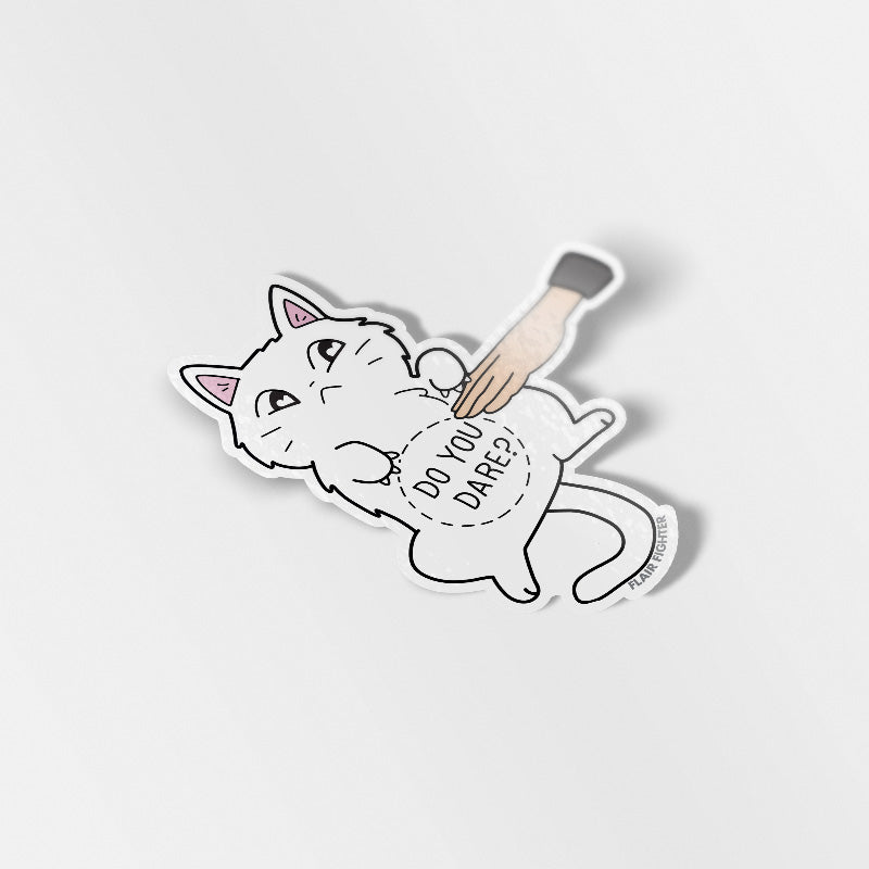 Do You Dare (Khao Manee Cat) Vinyl Sticker Decorative Stickers Flair Fighter   