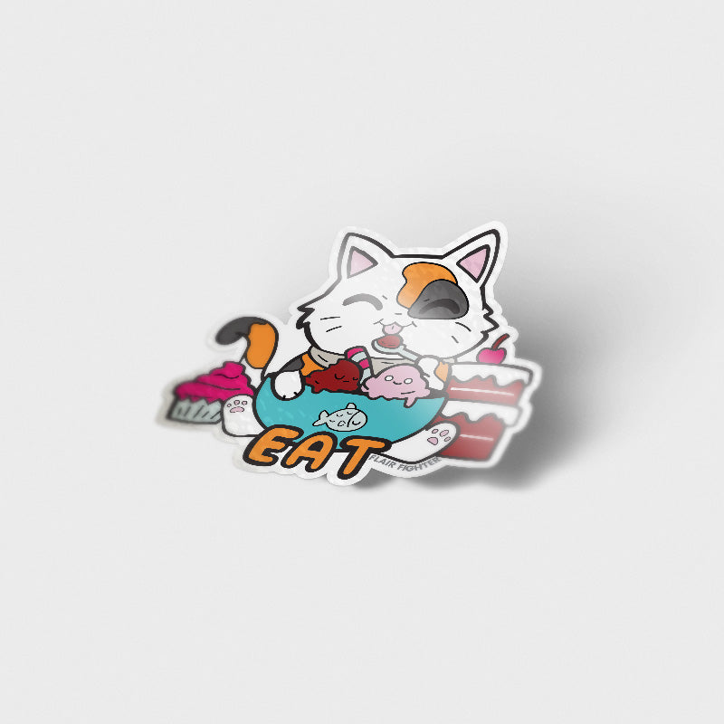 EAT (Calico Cat) Vinyl Sticker Decorative Stickers Flair Fighter   