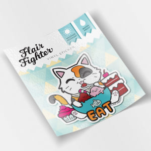 EAT (Calico Cat) Vinyl Sticker Decorative Stickers Flair Fighter   
