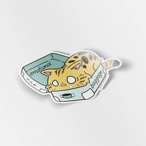 Emotional Baggage (Bengal Cat) Enamel Pin + Keychain + Vinyl Sticker BUNDLE [3 PCS]  Flair Fighter   