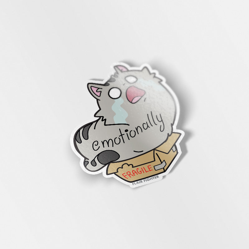 Emotionally Fragile (Maine Coon Cat) Vinyl Sticker Decorative Stickers Flair Fighter   