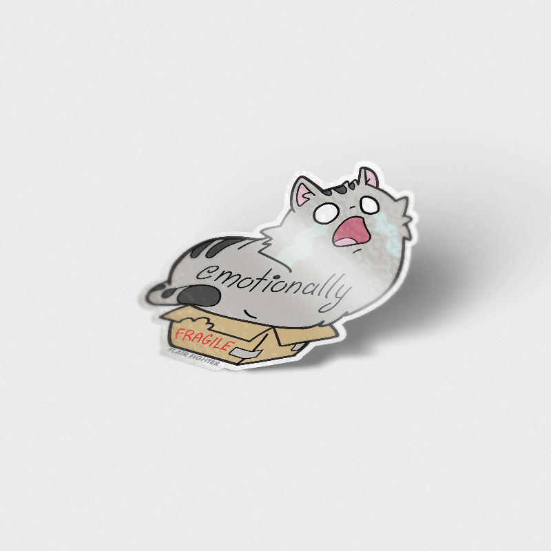 Emotionally Fragile (Maine Coon Cat) Vinyl Sticker Decorative Stickers Flair Fighter   