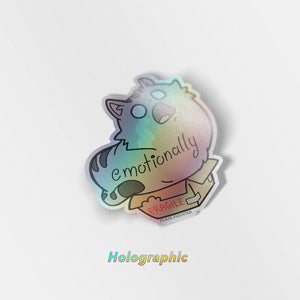Emotionally Fragile (Maine Coon Cat) Holographic Vinyl Sticker Decorative Stickers Flair Fighter   