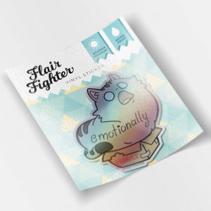 Emotionally Fragile (Maine Coon Cat) Holographic Vinyl Sticker Decorative Stickers Flair Fighter   