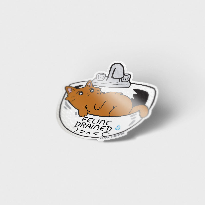 Feline Drained (Havana Brown Cat) Vinyl Sticker Decorative Stickers Flair Fighter   