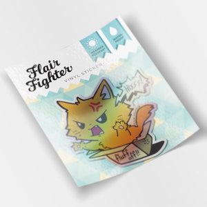 Fluff Off (Turkish Angora Cat) Holographic Vinyl Sticker Decorative Stickers Flair Fighter   