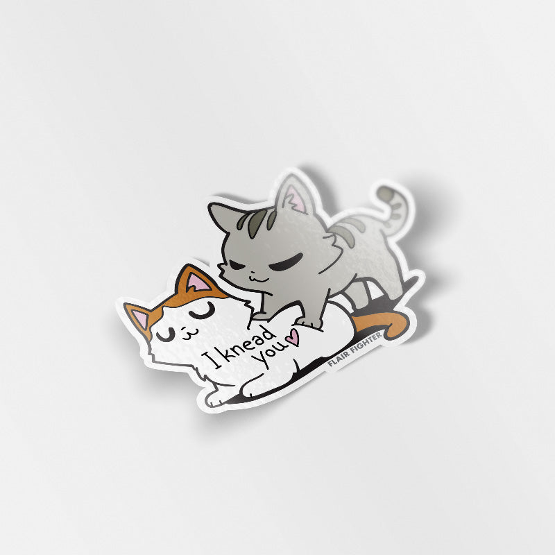I Knead You (Turkish Van & European Shorthair Cat) Vinyl Sticker Decorative Stickers Flair Fighter   