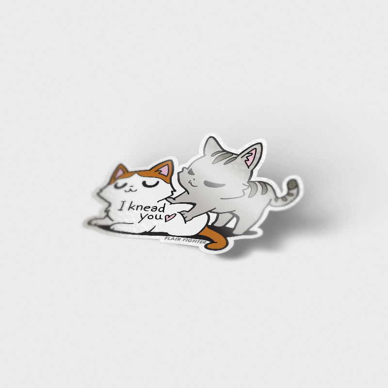 I Knead You (Turkish Van & European Shorthair Cat) Vinyl Sticker Decorative Stickers Flair Fighter   