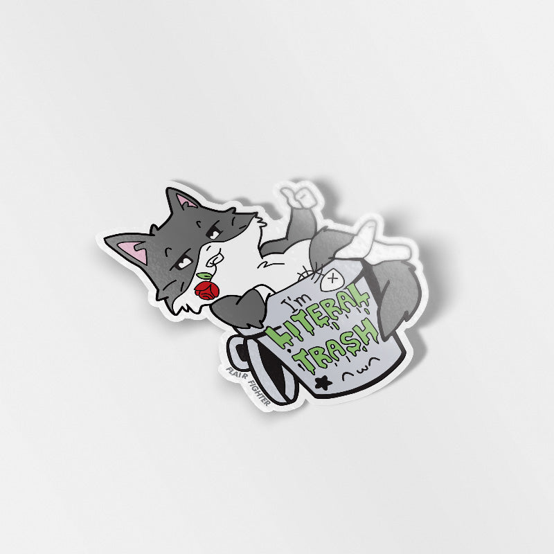 I'm Literal Trash (Norwegian Forest Cat) Vinyl Sticker Decorative Stickers Flair Fighter   