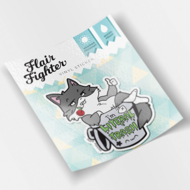 I'm Literal Trash (Norwegian Forest Cat) Vinyl Sticker Decorative Stickers Flair Fighter   