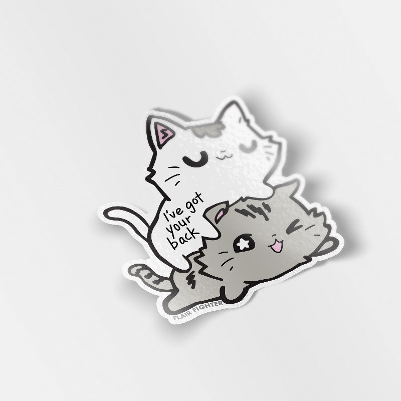 I've Got Your Back (Munchkin Cats) Vinyl Sticker Decorative Stickers Flair Fighter   