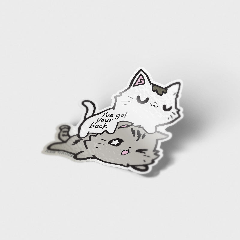 I've Got Your Back (Munchkin Cats) Vinyl Sticker Decorative Stickers Flair Fighter   