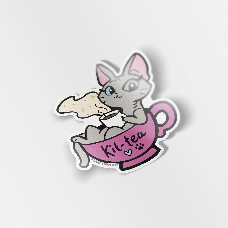Kit-Tea (Sphynx Cat) Vinyl Sticker Decorative Stickers Flair Fighter   