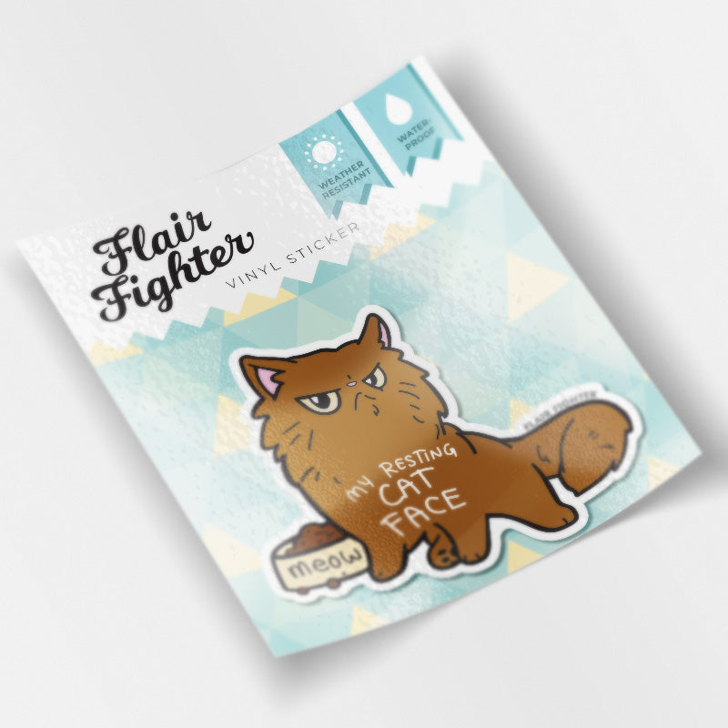 My Resting Cat Face (Persian Cat) Vinyl Sticker Decorative Stickers Flair Fighter   