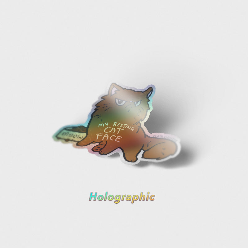 My Resting Cat Face (Persian Cat) Holographic Vinyl Sticker Decorative Stickers Flair Fighter   