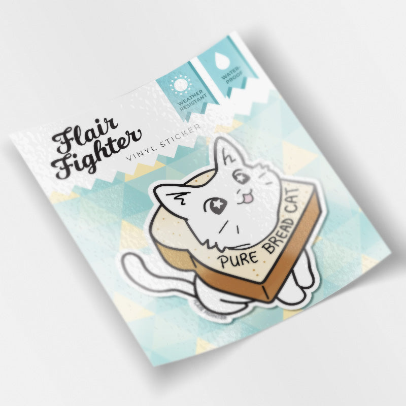 Pure Bread Cat (Munchkin Cat) Enamel Pin + Keychain + Vinyl Sticker BU - Flair  Fighter