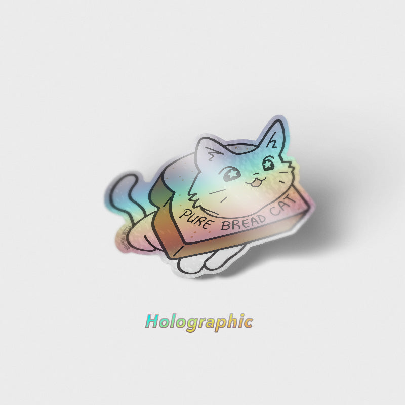 Pure Bread Cat (Munchkin Cat) Holographic Vinyl Sticker Decorative Stickers Flair Fighter   
