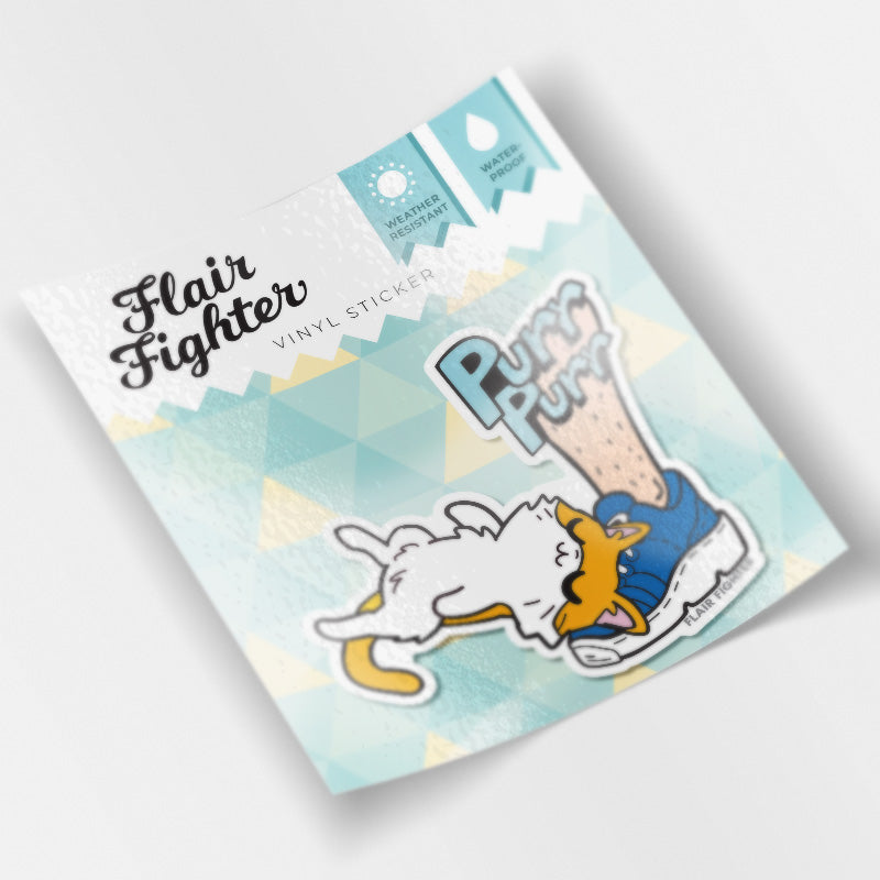 Purr Purr Rub Rub Ver. A Version LEFT LEG (American Shorthair Cat) Vinyl Sticker Decorative Stickers Flair Fighter   
