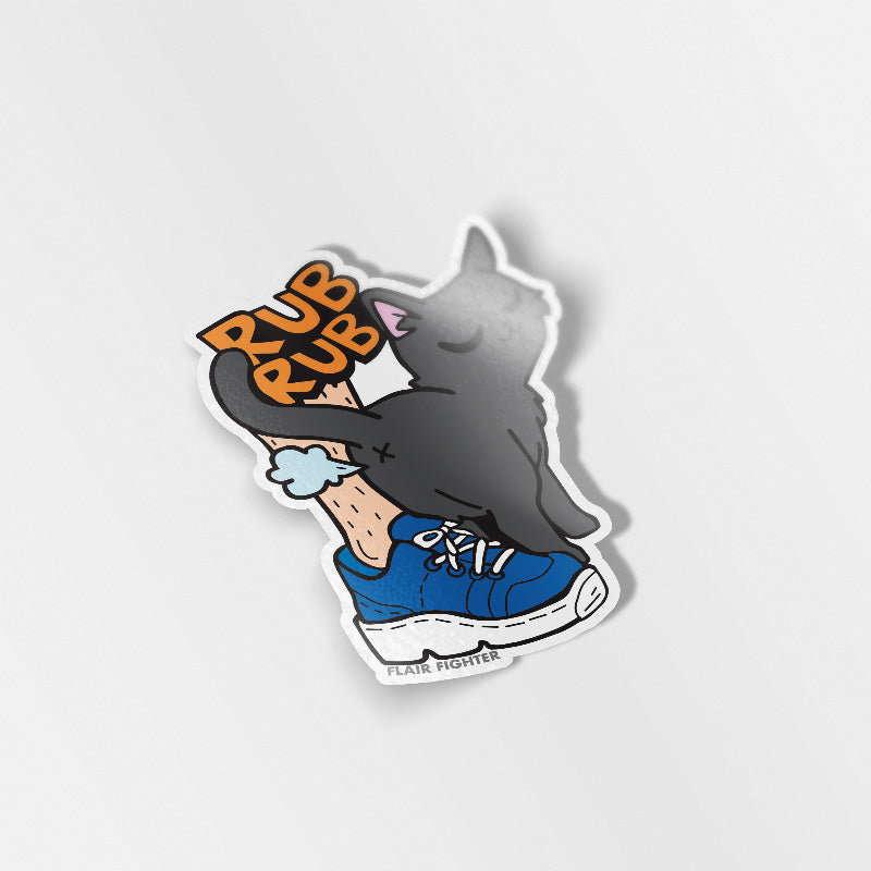 Purr Purr Rub Rub Ver. A Version RIGHT LEG (American Shorthair Cat) Vinyl Sticker Decorative Stickers Flair Fighter   