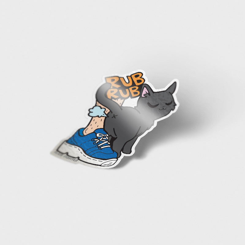 Purr Purr Rub Rub Ver. A Version RIGHT LEG (American Shorthair Cat) Vinyl Sticker Decorative Stickers Flair Fighter   