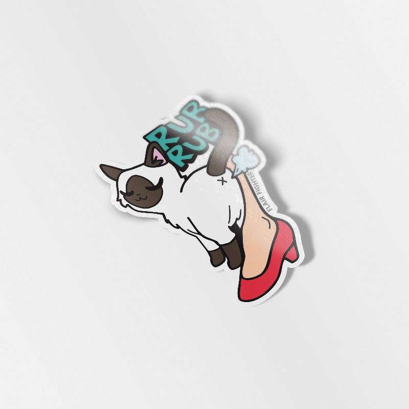 Purr Purr Rub Rub Ver. B Version LEFT LEG (Balinese) Vinyl Sticker Decorative Stickers Flair Fighter   