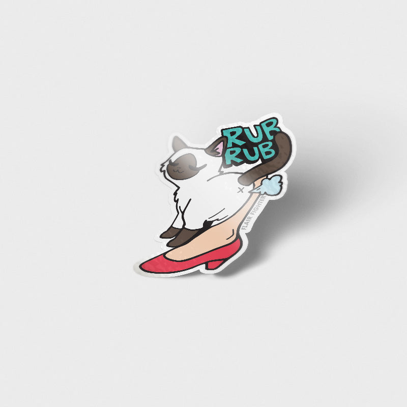 Purr Purr Rub Rub Ver. B Version LEFT LEG (Balinese) Vinyl Sticker Decorative Stickers Flair Fighter   