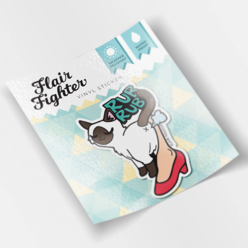 Purr Purr Rub Rub Ver. B Version LEFT LEG (Balinese) Vinyl Sticker Decorative Stickers Flair Fighter   