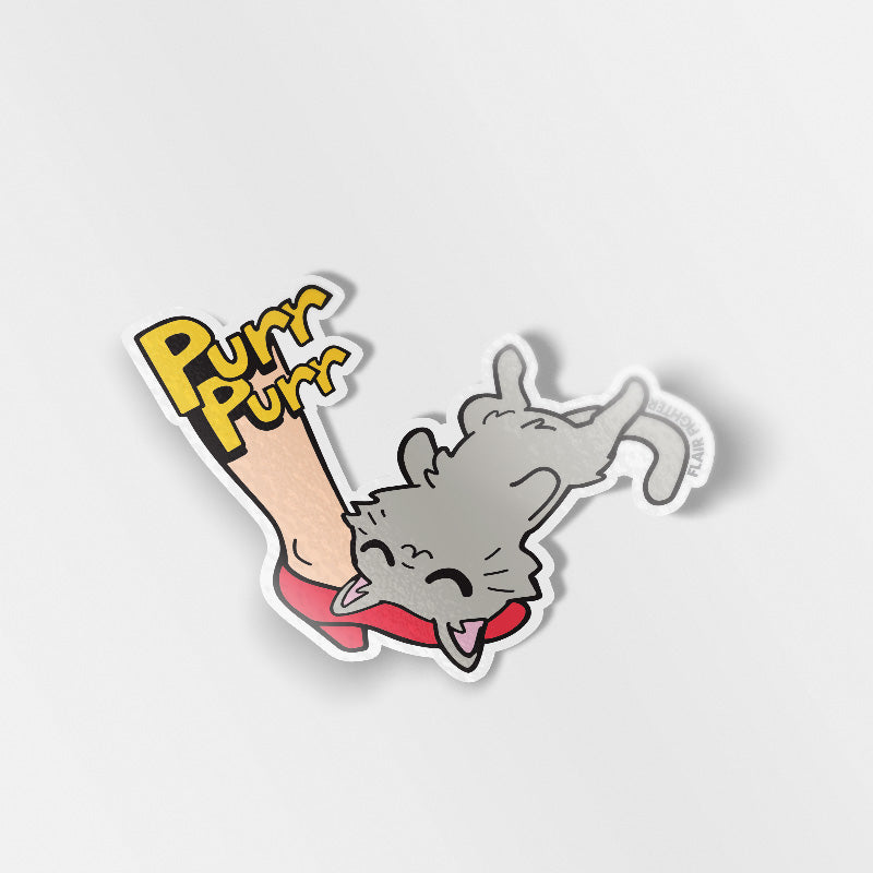 Purr Purr Rub Rub Ver. B Version RIGHT LEG (Russian Blue) Vinyl Sticker Decorative Stickers Flair Fighter   