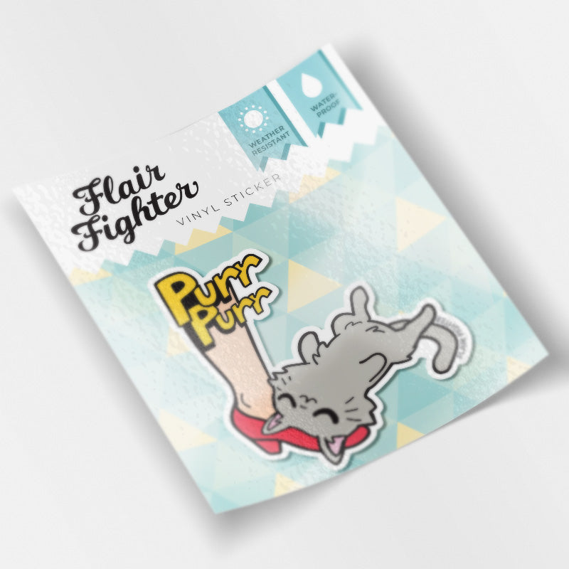 Purr Purr Rub Rub Ver. B Version RIGHT LEG (Russian Blue) Vinyl Sticker Decorative Stickers Flair Fighter   