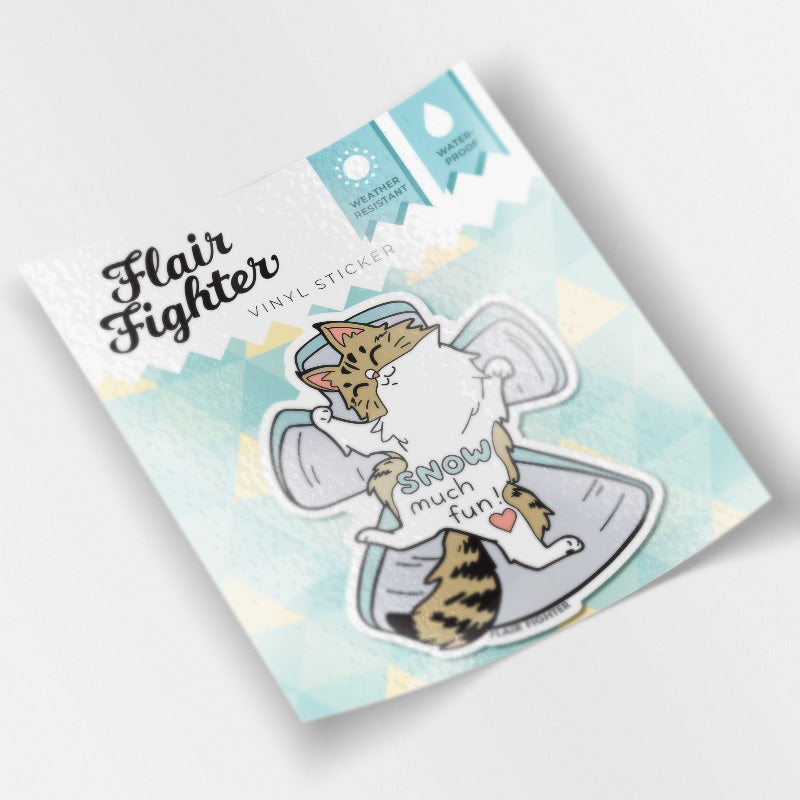 Snow Much Fun (Norwegian Forest Cat) Vinyl Sticker Decorative Stickers Flair Fighter   