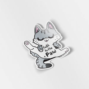 Talk To The Paw (Egyptian Mau Cat) Enamel Pin + Keychain + Vinyl Sticker BUNDLE [3 PCS]  Flair Fighter   
