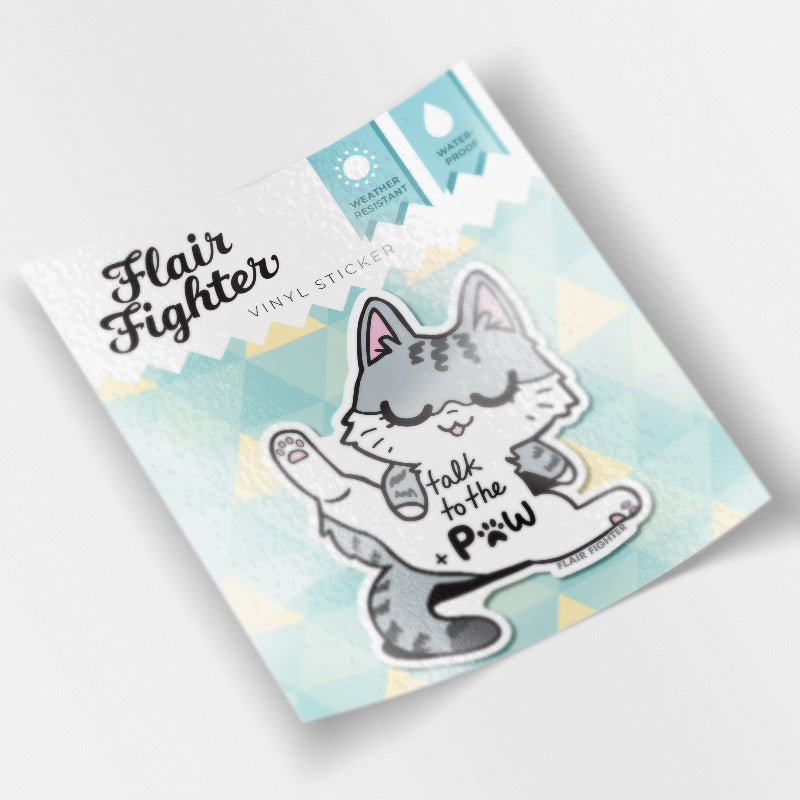 Talk To The Paw (Egyptian Mau Cat) Vinyl Sticker Decorative Stickers Flair Fighter   
