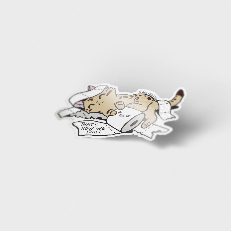 That's How We Roll (Serengeti Cat) Vinyl Sticker Decorative Stickers Flair Fighter   