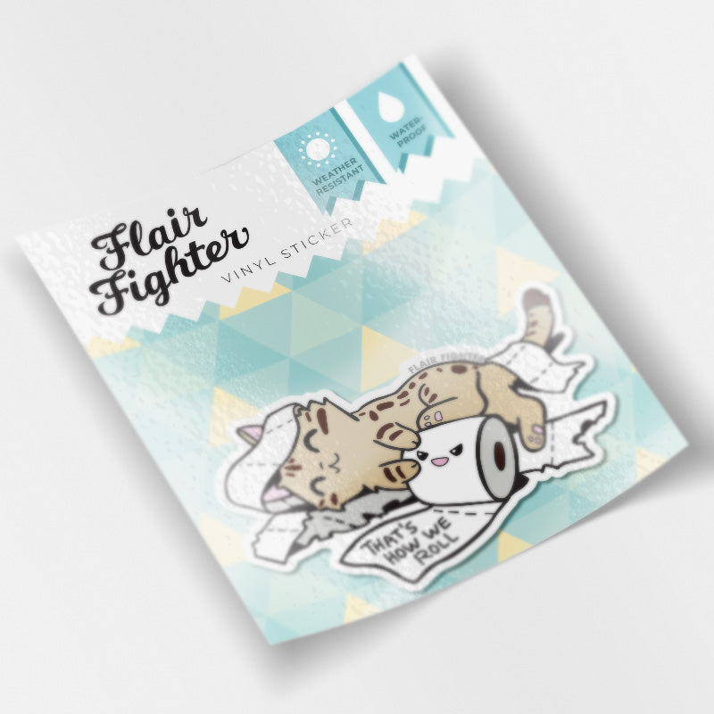 That's How We Roll (Serengeti Cat) Vinyl Sticker Decorative Stickers Flair Fighter   