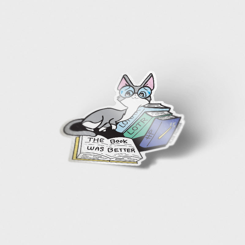 The Book Was Better (Cornish Rex Cat) Vinyl Sticker Decorative Stickers Flair Fighter   