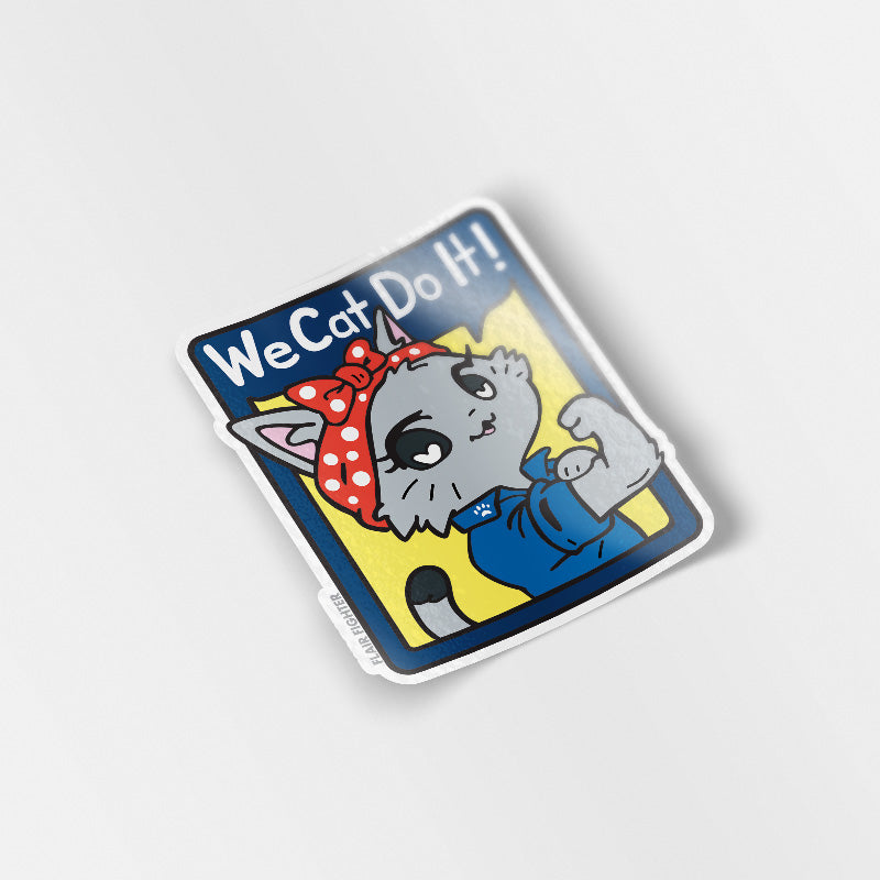 We Cat Do It (American Shorthair Cat) Vinyl Sticker Decorative Stickers Flair Fighter   