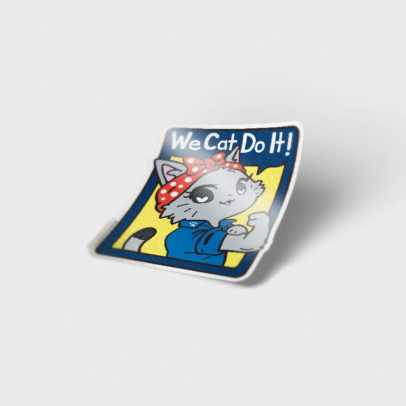 We Cat Do It (American Shorthair Cat) Vinyl Sticker Decorative Stickers Flair Fighter   