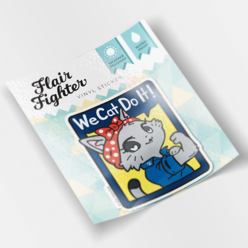 We Cat Do It (American Shorthair Cat) Vinyl Sticker Decorative Stickers Flair Fighter   