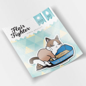 Whatever (Snowshoe Cat) Enamel Pin + Keychain + Vinyl Sticker BUNDLE [3 PCS]  Flair Fighter   